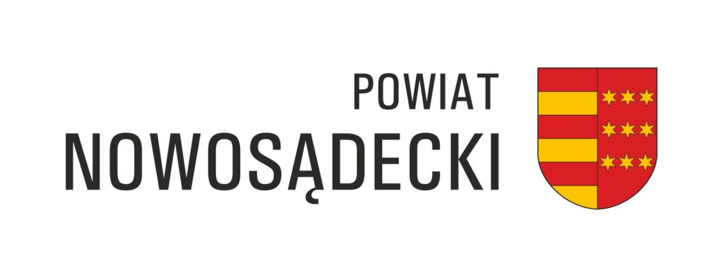 herb powiatu nowosadeckiego z napisem po lewej — kopia